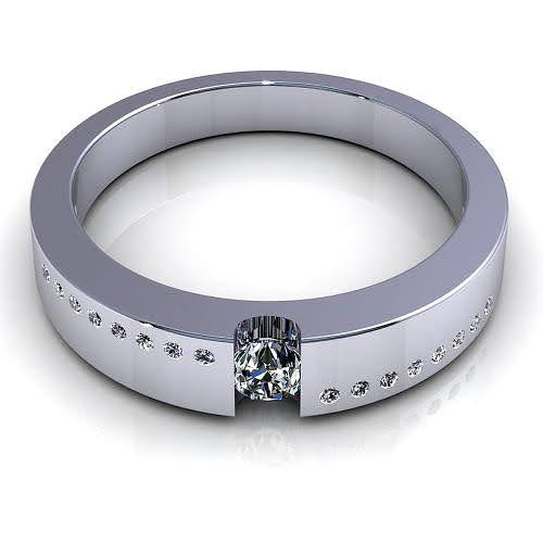 Certified 1.00 CT Round Cut Diamond Engagement Ring in 14 KT White Gold - Primestyle.com
