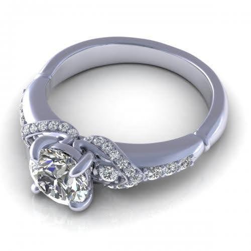 Certified 1.80CT Round Cut Diamond Engagement Ring in 18KT White Gold