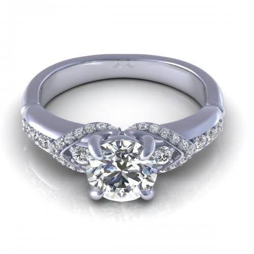 Certified 1.80CT Round Cut Diamond Engagement Ring in 18KT White Gold