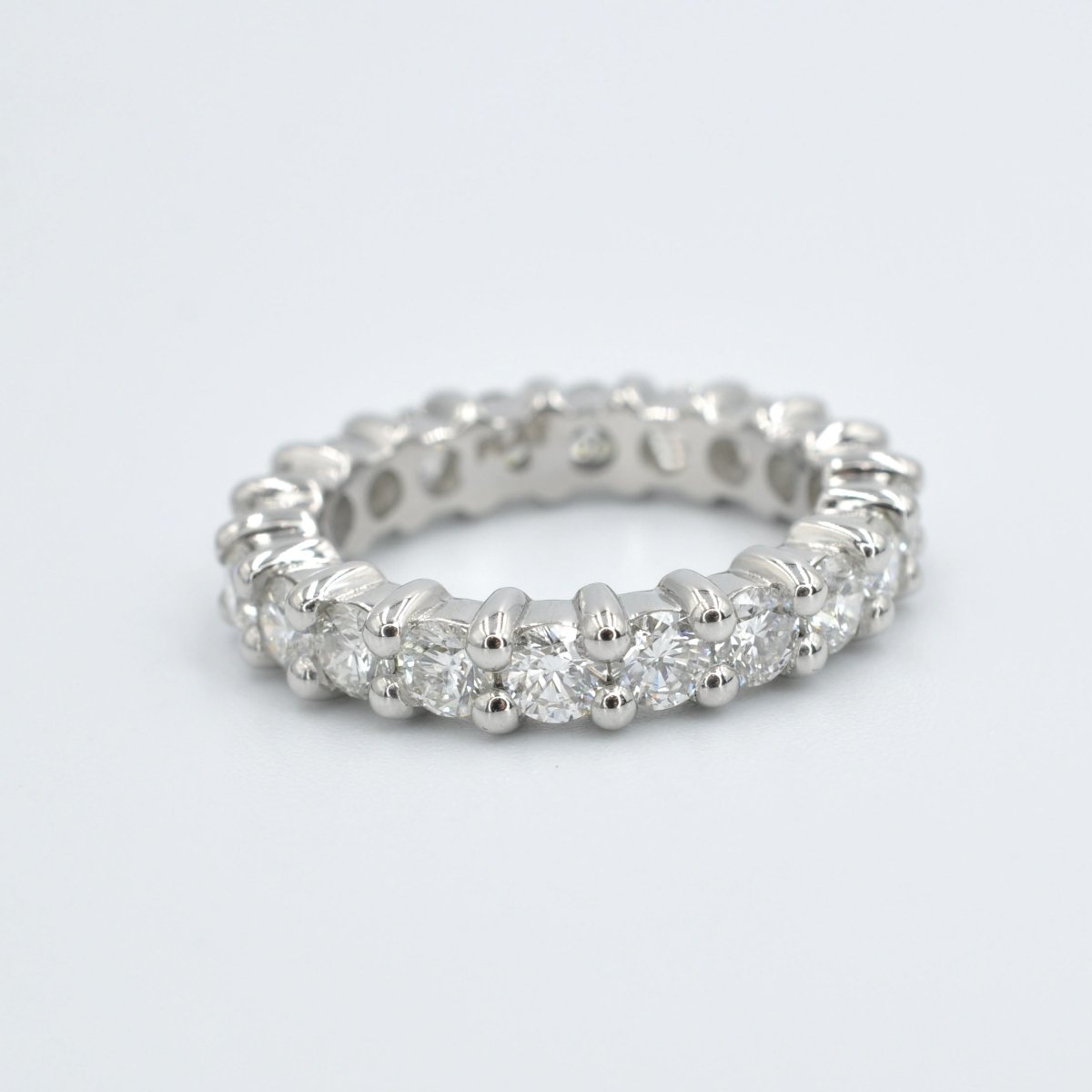 Certified 4.00 CT Round Cut Diamond Eternity Ring in Platinum - Primestyle.com