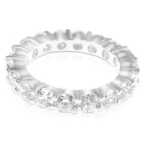 Certified 4.00 CT Round Cut Diamond Eternity Ring in Platinum