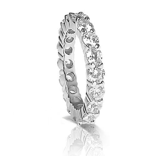 Certified 4.00 CT Round Cut Diamond Eternity Ring in Platinum