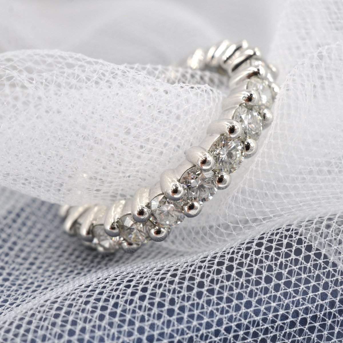 Certified 4.00 CT Round Cut Diamond Eternity Ring in Platinum