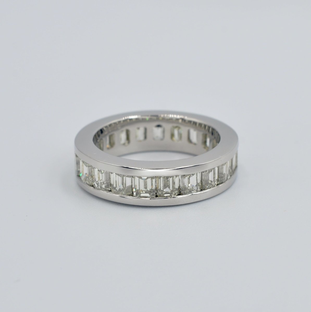 Certified 4.00CT Emerald Cut Diamond Eternity Ring in Platinum - Primestyle.com