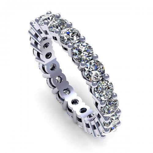 Certified 5.80CT Round Cut Diamond Eternity Ring in Platinum - Eternity Ring