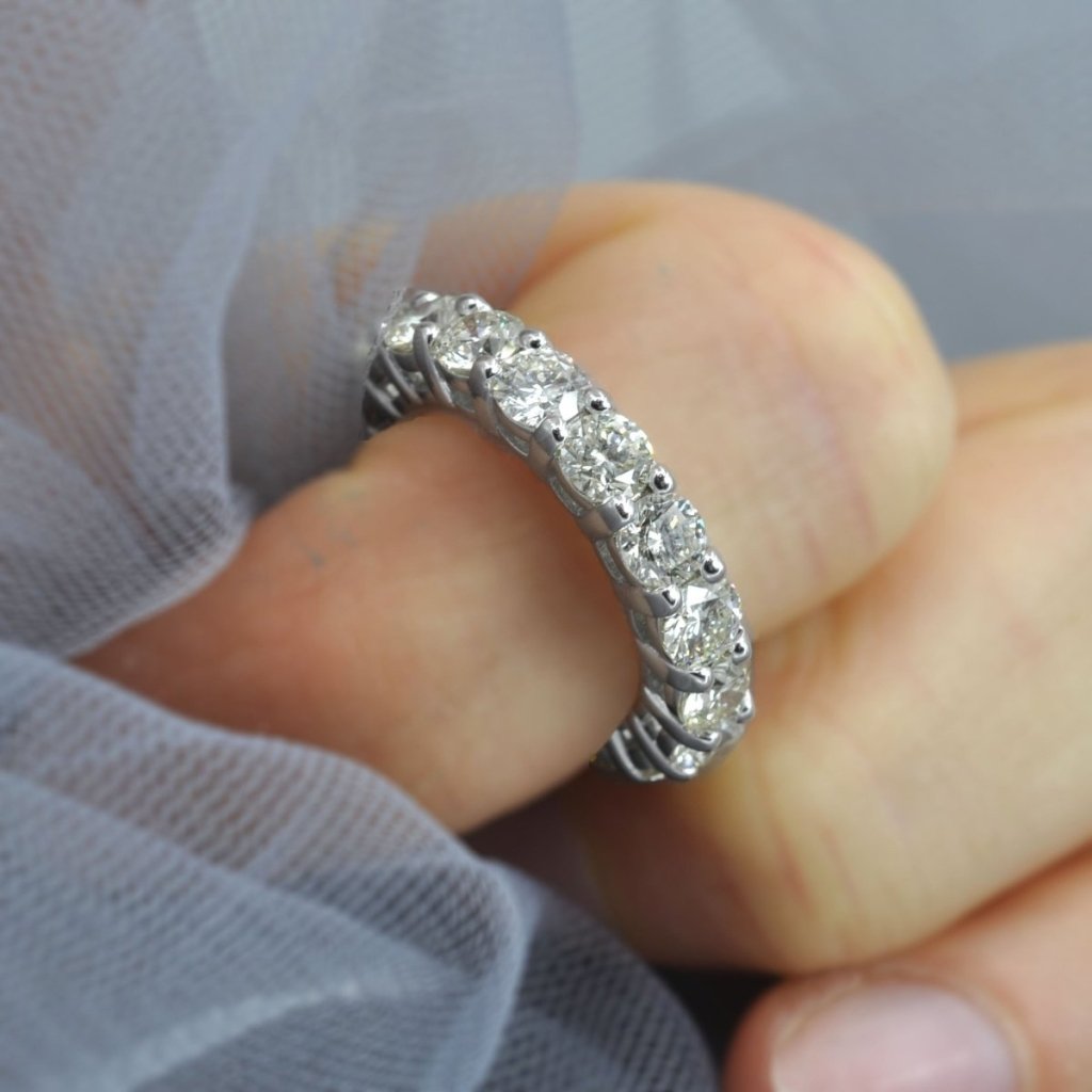 Certified 5.80CT Round Cut Diamond Eternity Ring in Platinum - Eternity Ring - Primestyle.com