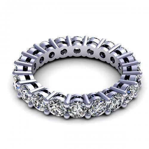 Certified 5.80CT Round Cut Diamond Eternity Ring in Platinum - Eternity Ring