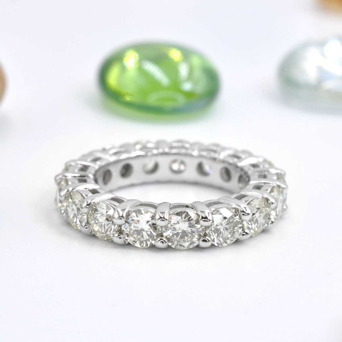 Certified 5.80CT Round Cut Diamond Eternity Ring in Platinum - Eternity Ring