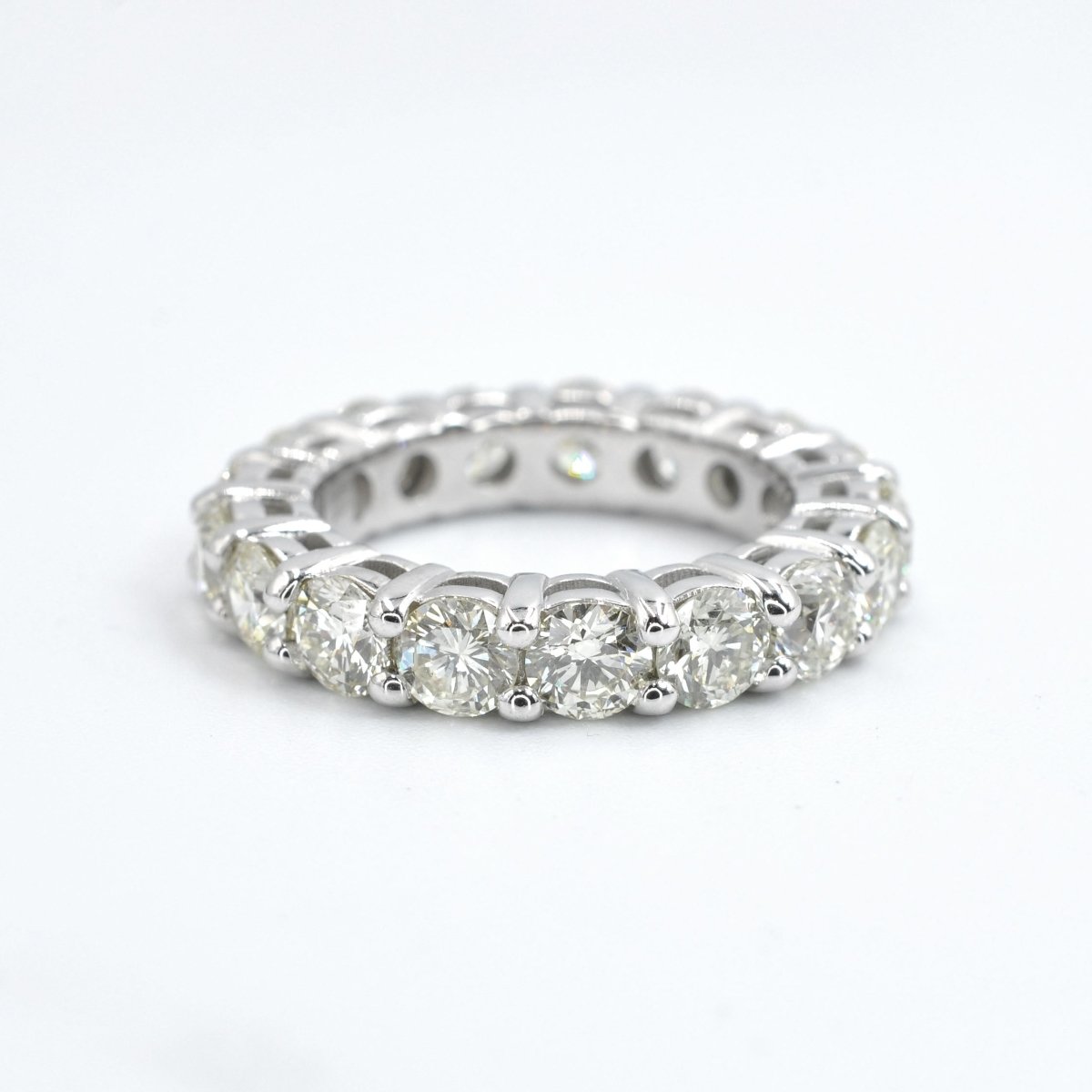 Certified 5.80CT Round Cut Diamond Eternity Ring in Platinum - Eternity Ring