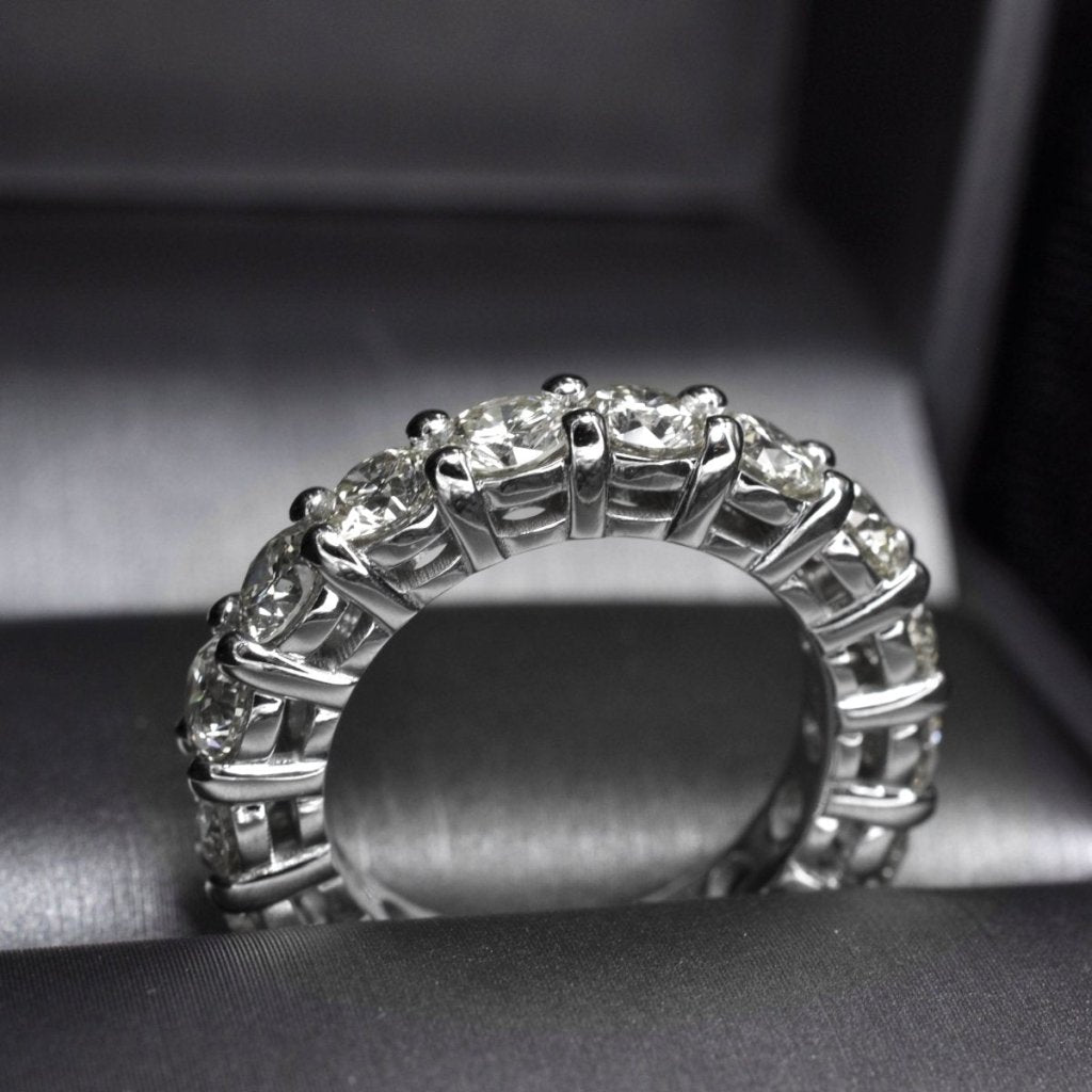Certified 5.80CT Round Cut Diamond Eternity Ring in Platinum - Eternity Ring - Primestyle.com