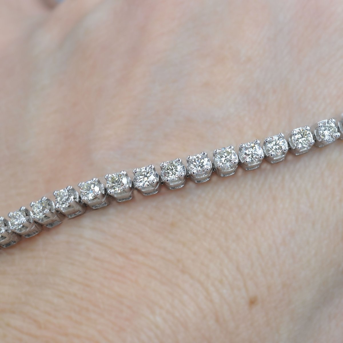 Certified 6.00CT Round Cut Diamond Tennis Bracelet in 14KT White Gold - Primestyle.com
