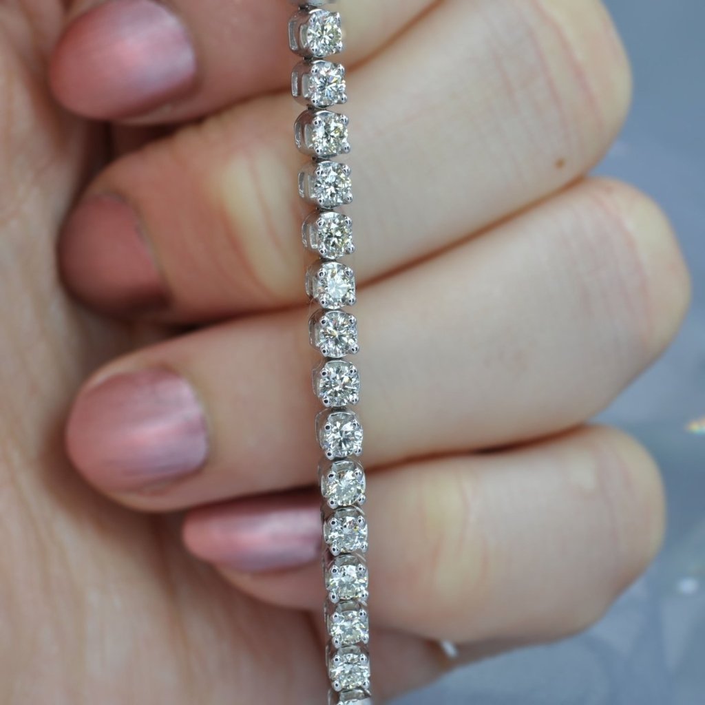 Certified 6.00CT Round Cut Diamond Tennis Bracelet in 14KT White Gold - Primestyle.com