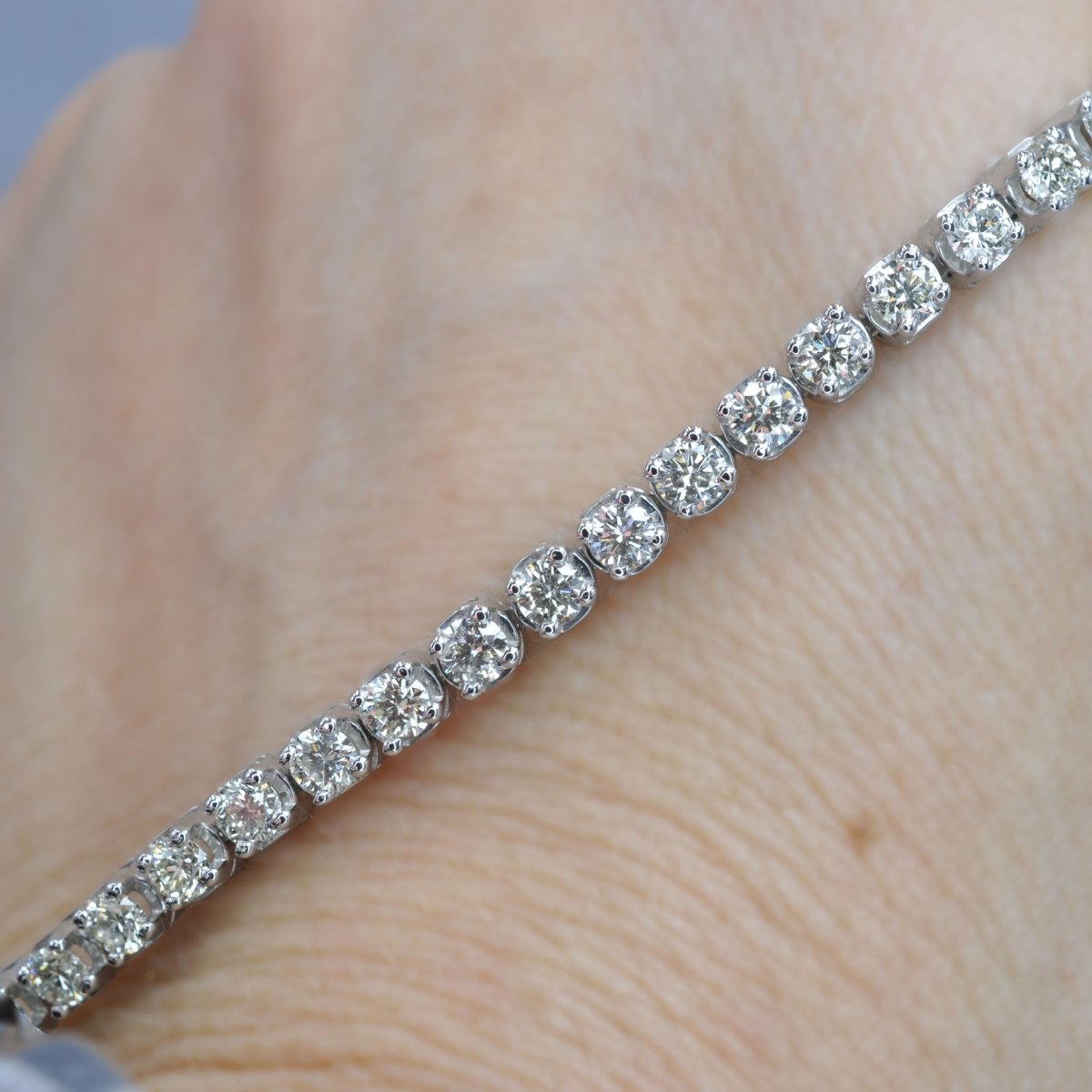 Certified 6.00CT Round Cut Diamond Tennis Bracelet in 14KT White Gold