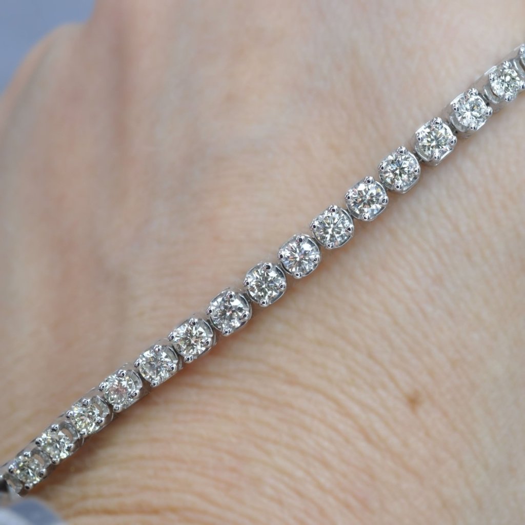 Certified 6.00CT Round Cut Diamond Tennis Bracelet in 14KT White Gold
