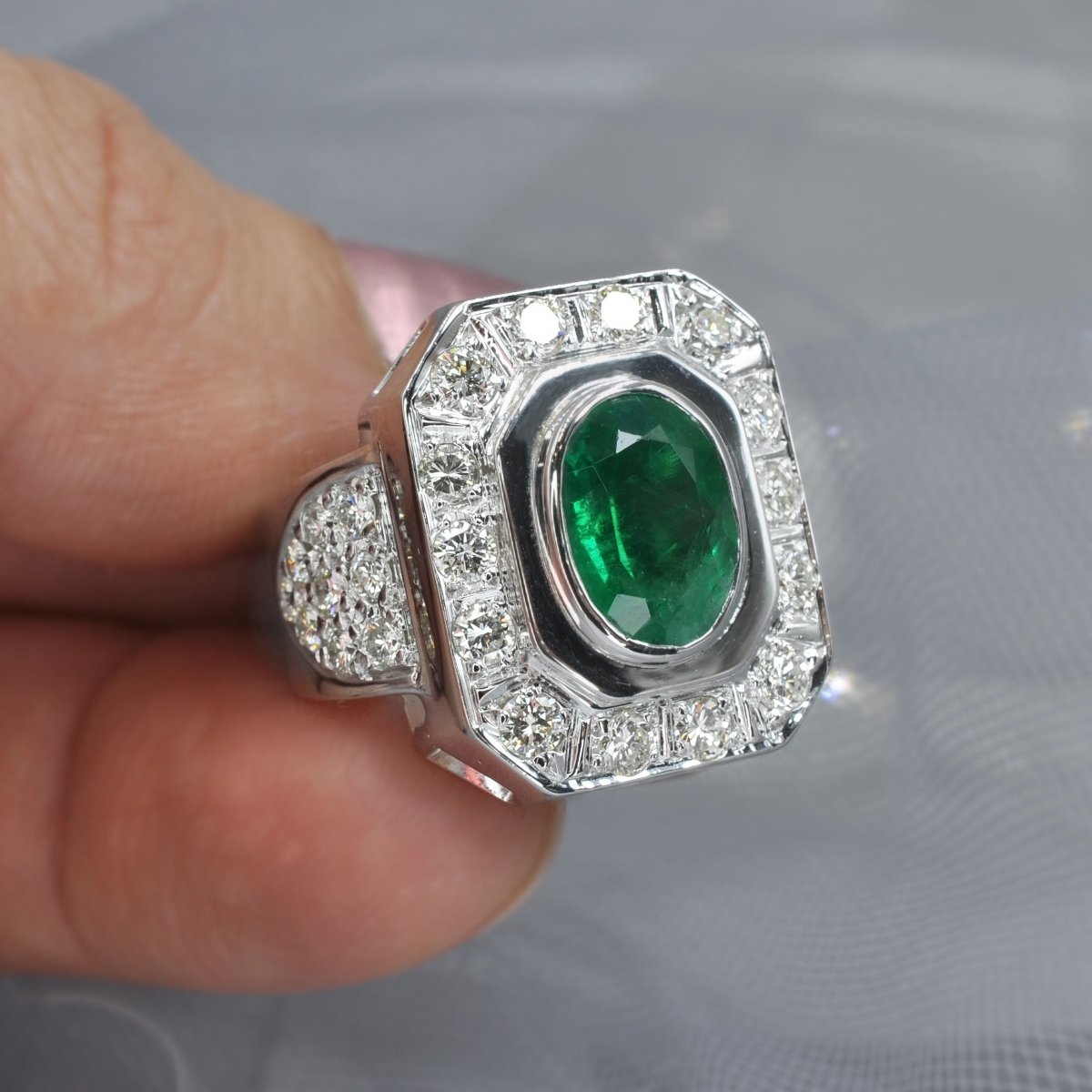Green diamond ring for men Clearance