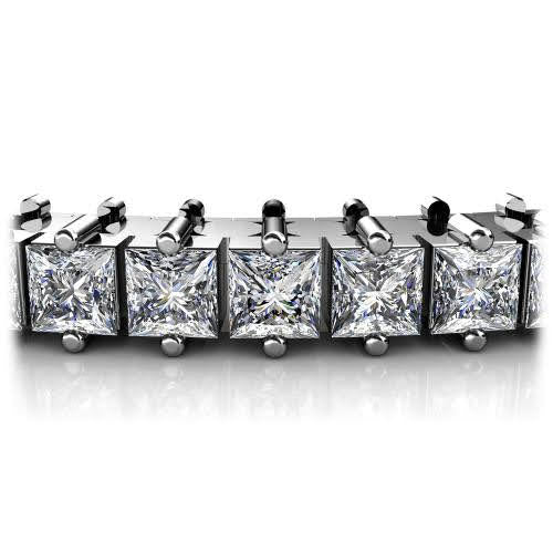 Certified 9.00CT Princess cut Tennis Bracelet in 18KT White Gold - Primestyle.com