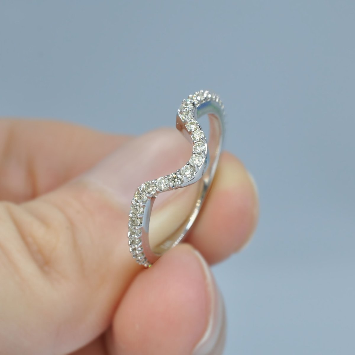 Chosen 0.35 CT Round Cut Diamond Wedding Band in 14KT White Gold