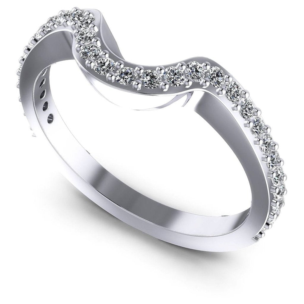 Chosen 0.35 CT Round Cut Diamond Wedding Band in 14KT White Gold