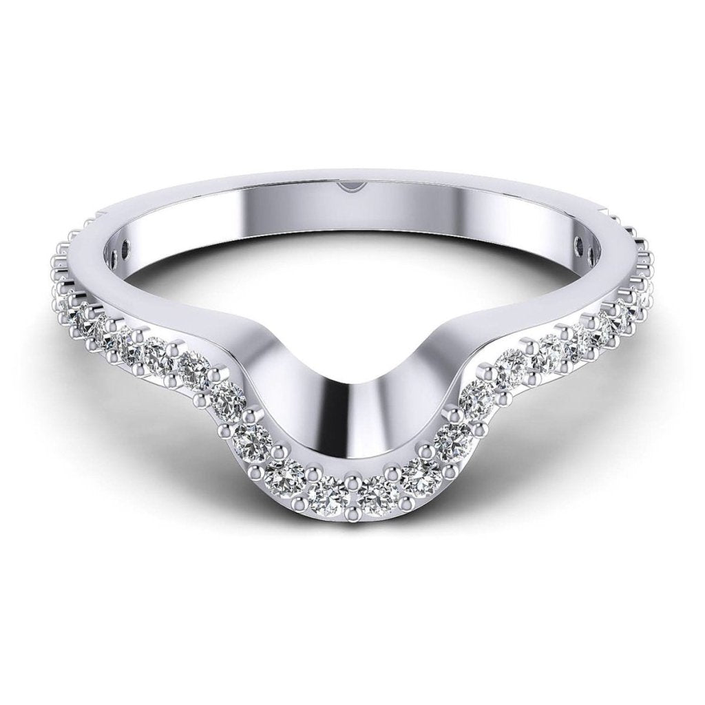 Chosen 0.35 CT Round Cut Diamond Wedding Band in 14KT White Gold