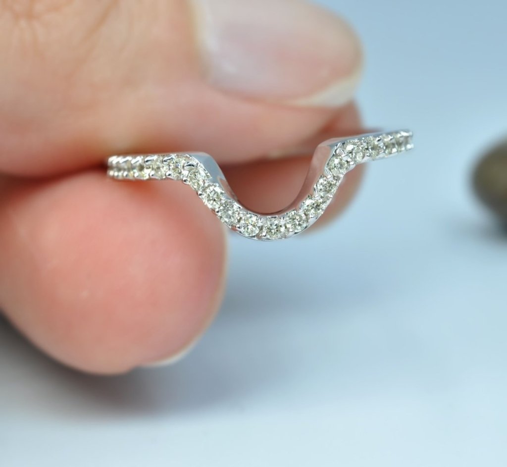 Chosen 0.35 CT Round Cut Diamond Wedding Band in 14KT White Gold