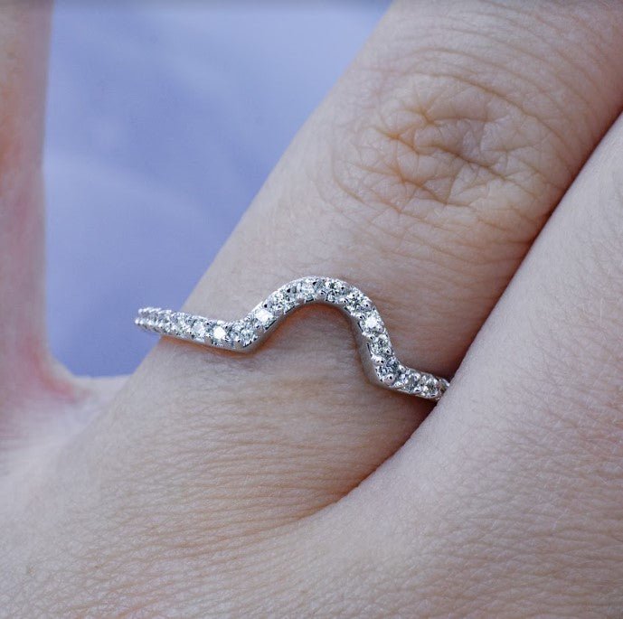 Chosen 0.35 CT Round Cut Diamond Wedding Band in 14KT White Gold