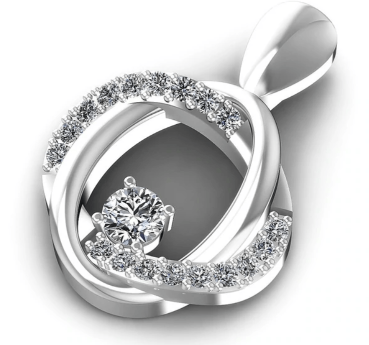 Classy 0.20CT Round Cut Diamond Pendant in 18kt White Gold - Primestyle.com
