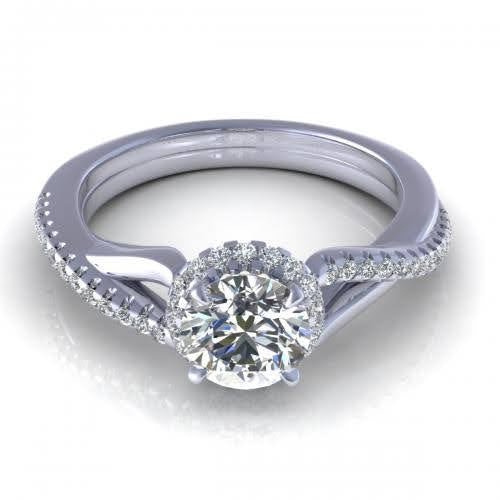 Classy 1.05 CT Round Cut Diamond Engagement Ring in Platinum - Primestyle.com