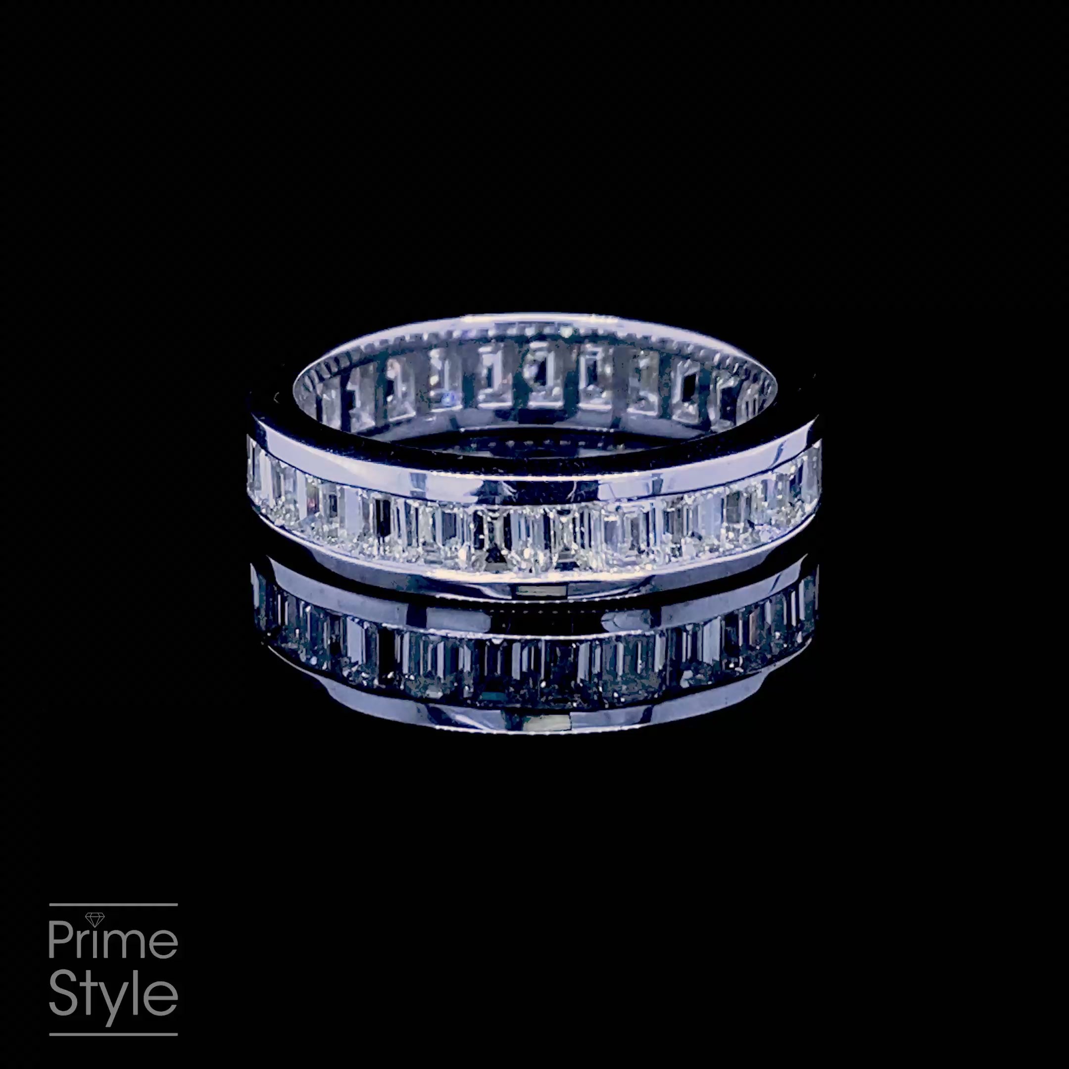 Exclusive 4.00CT Emerald Cut Diamond Eternity Ring in Platinum