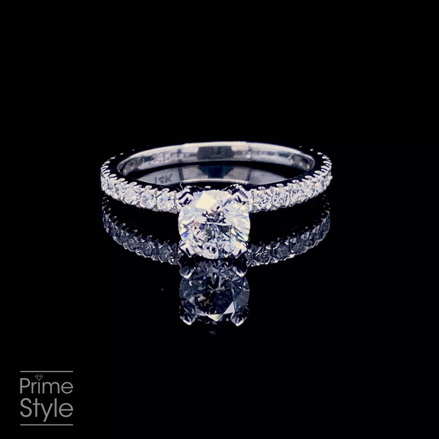 Risk-free 1.20CT Round Cut Diamond Engagement Ring in 14kt White Gold