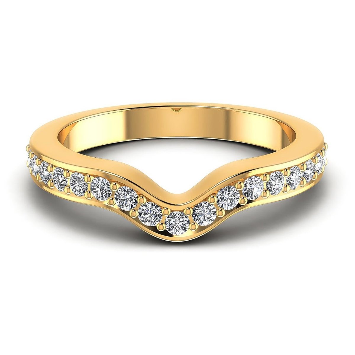 Delightful 0.35 CT Round Cut Diamond Wedding Ring in 18 KT Yellow Gold