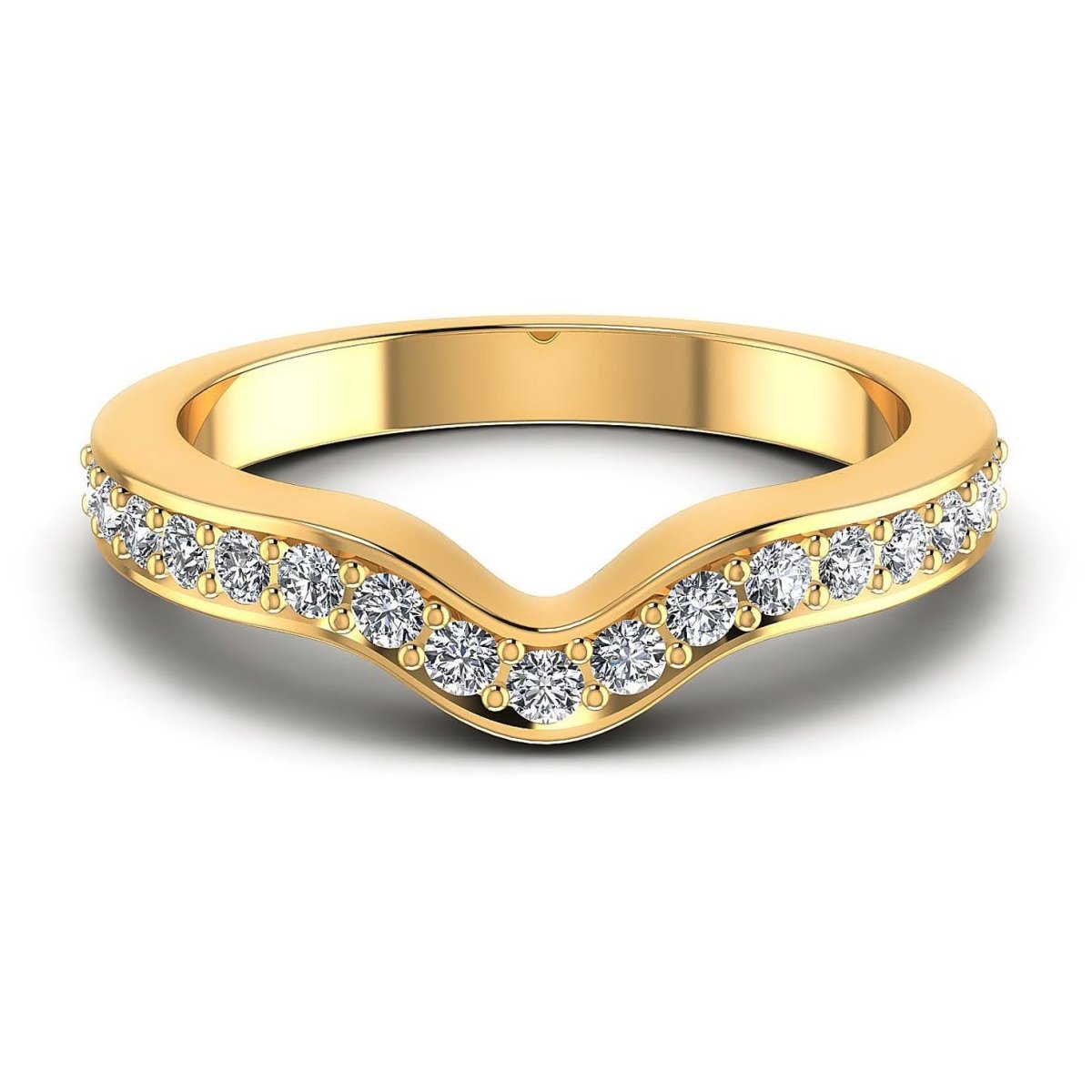 Delightful 0.35 CT Round Cut Diamond Wedding Ring in 18 KT Yellow Gold - Primestyle.com