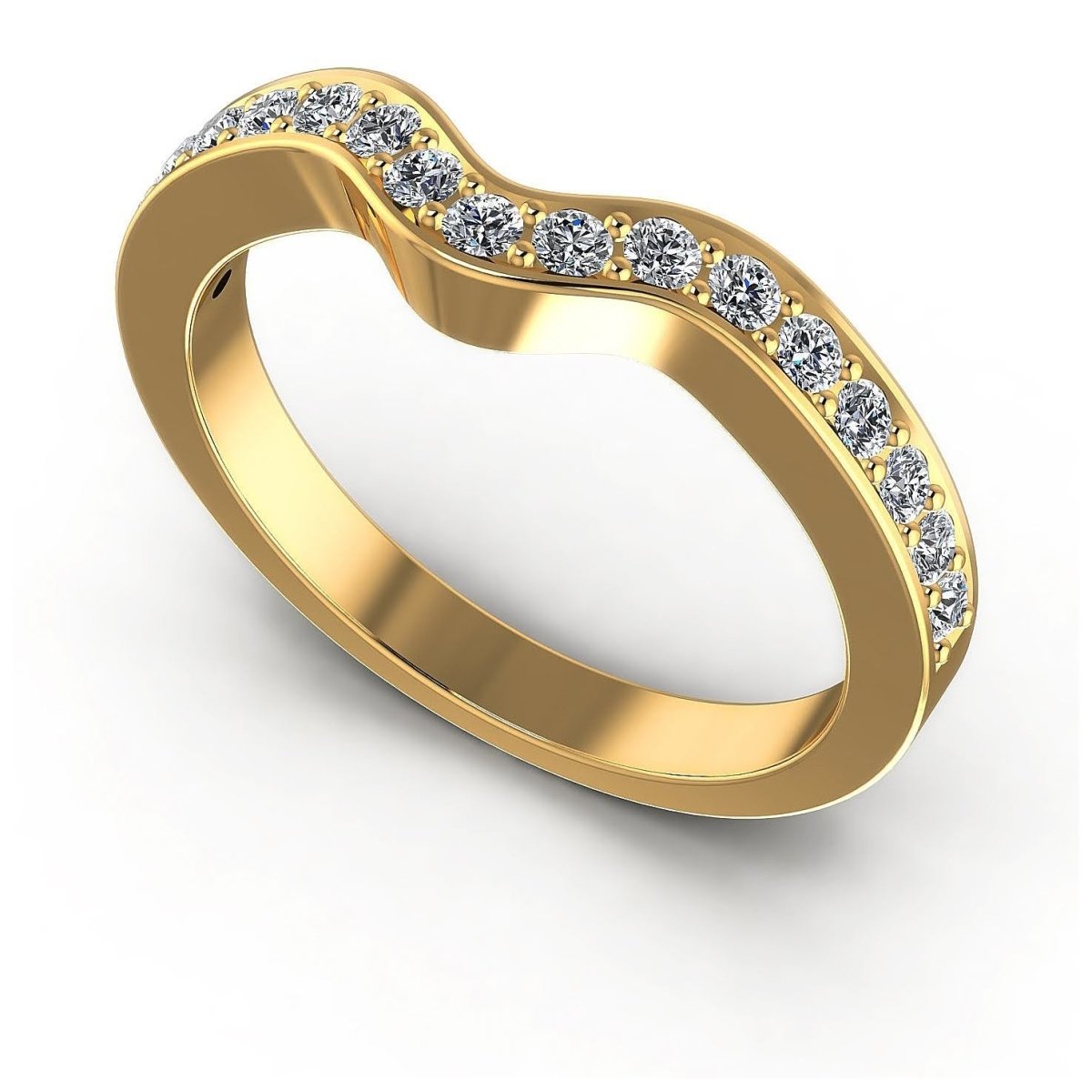 Delightful 0.35 CT Round Cut Diamond Wedding Ring in 18 KT Yellow Gold