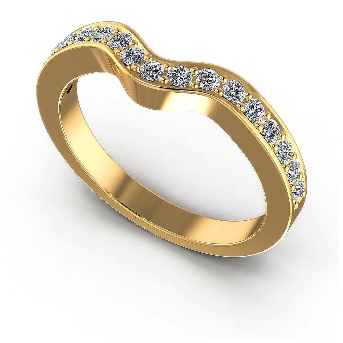 Delightful 0.35 CT Round Cut Diamond Wedding Ring in 18 KT Yellow Gold - Primestyle.com