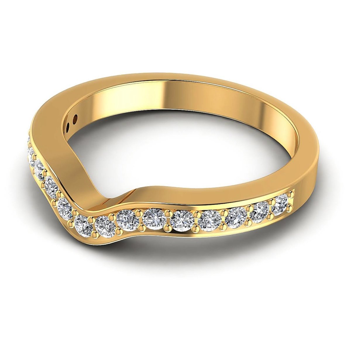 Delightful 0.35 CT Round Cut Diamond Wedding Ring in 18 KT Yellow Gold - Primestyle.com