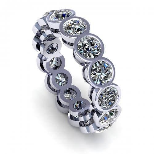 Delightful 1.50 CT Round Cut Diamond Eternity Ring in 14KT White Gold - Primestyle.com