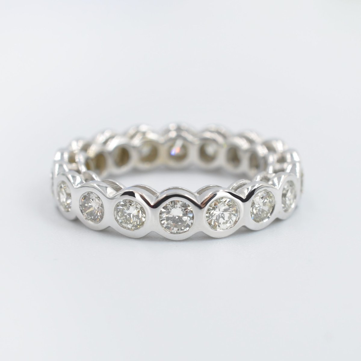 Delightful 1.50 CT Round Cut Diamond Eternity Ring in 14KT White Gold - Primestyle.com