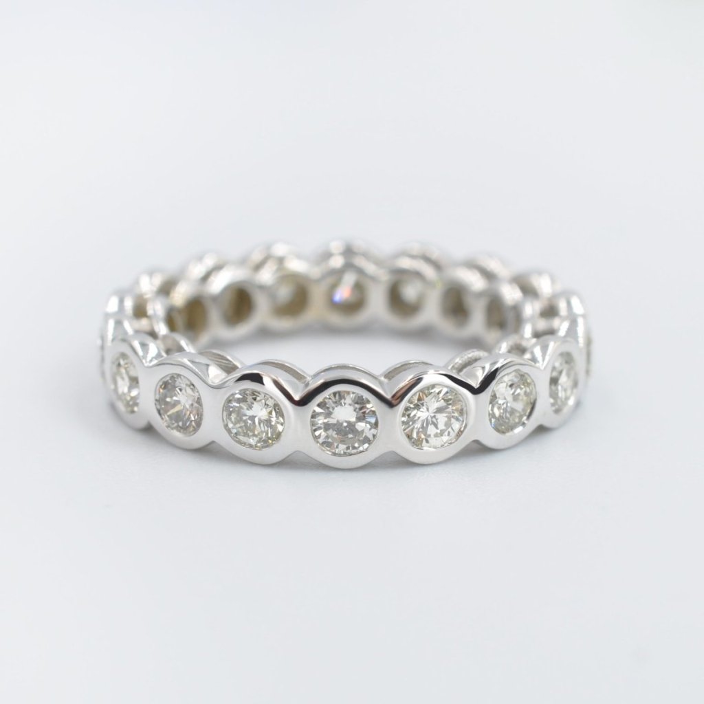 Delightful 1.50 CT Round Cut Diamond Eternity Ring in 14KT White Gold