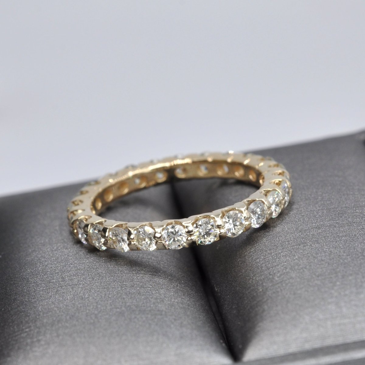 Delightful 2.00CT Round Cut Diamond Eternity Ring in 14kt Yellow Gold - Primestyle.com