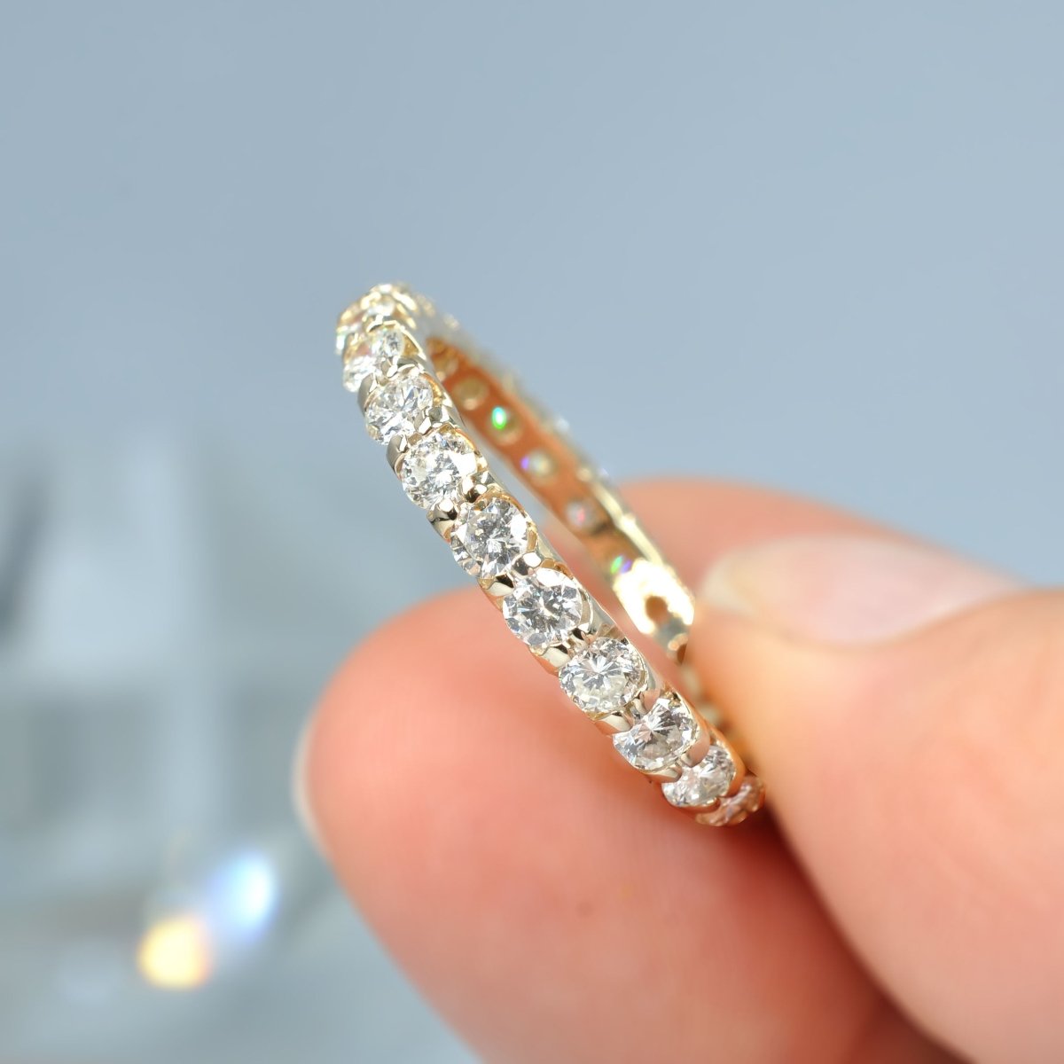 Delightful 2.00CT Round Cut Diamond Eternity Ring in 14kt Yellow Gold - Primestyle.com