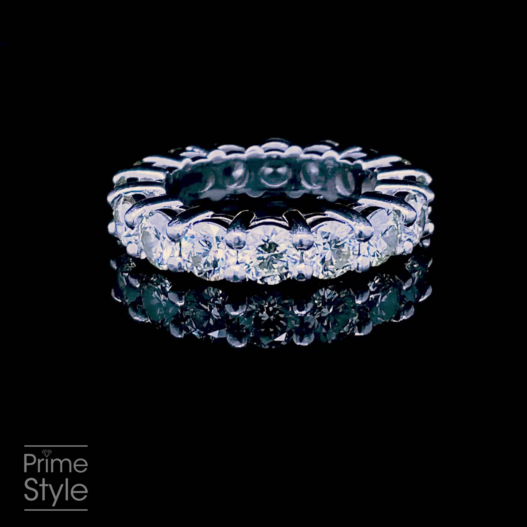Certified 5.80CT Round Cut Diamond Eternity Ring in Platinum - Eternity Ring