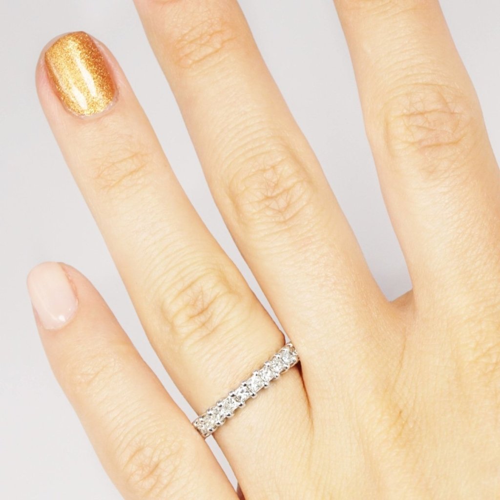 Ecstatic 1.90 CT Princess Cut Diamond Eternity Rings in Platinum - Primestyle.com