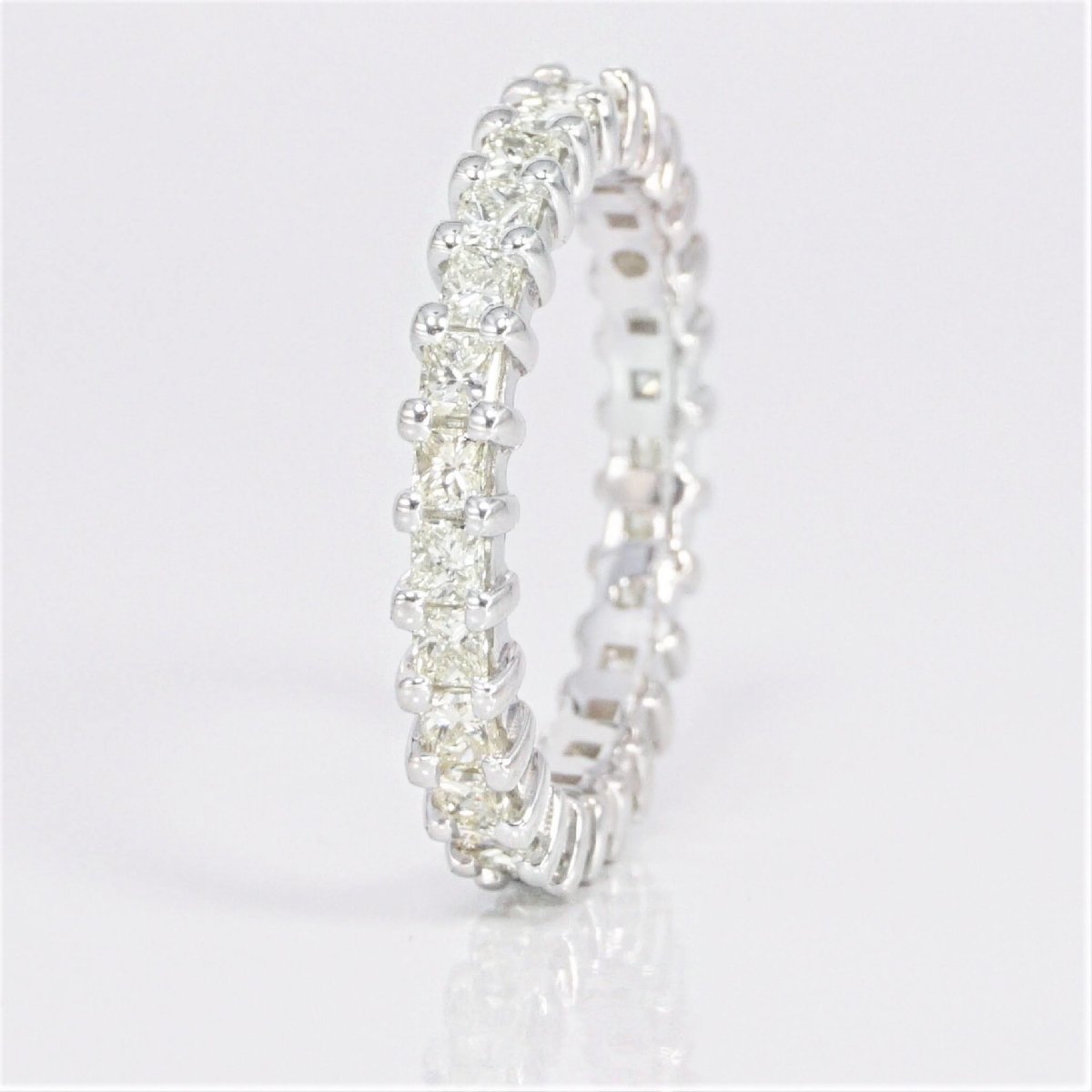 Ecstatic 1.90 CT Princess Cut Diamond Eternity Rings in 14KT White Gold - Primestyle.com