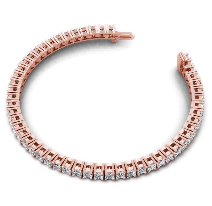 Ecstatic 5.00 CT Princess Cut Diamond Tennis Bracelet in 14KT Rose Gold - Primestyle.com