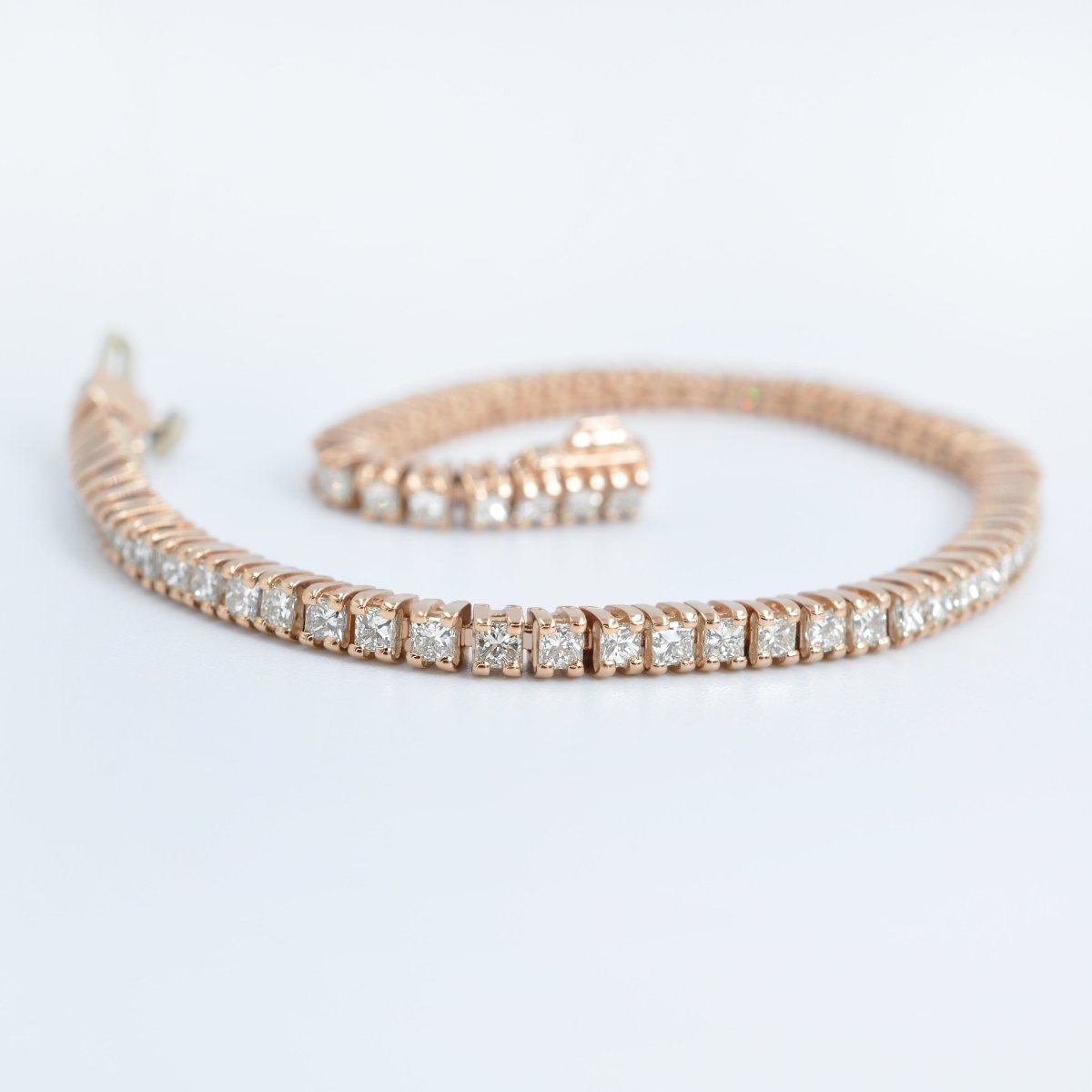 Ecstatic 5.00 CT Princess Cut Diamond Tennis Bracelet in 14KT Rose Gold - Primestyle.com