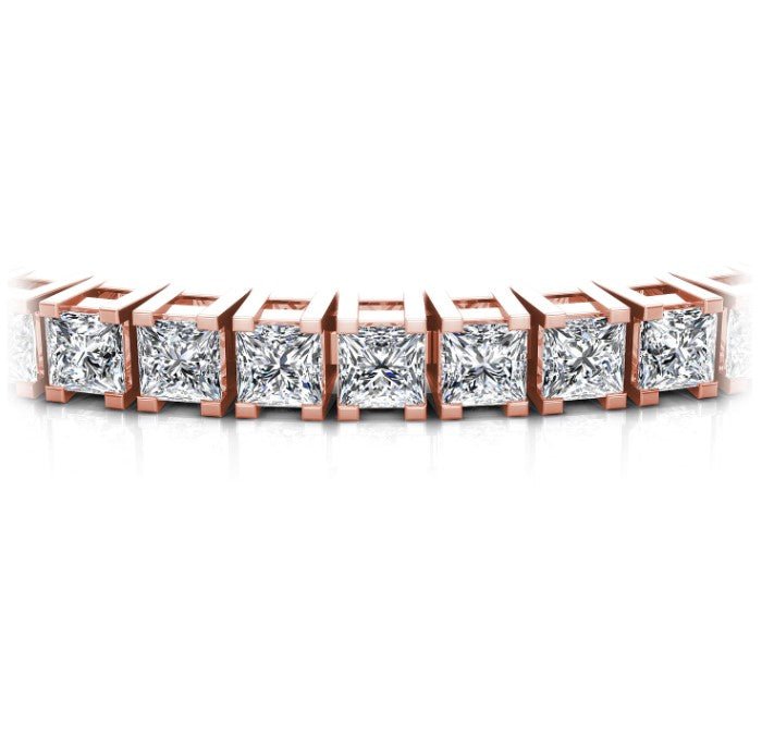 Ecstatic 5.00 CT Princess Cut Diamond Tennis Bracelet in 14KT Rose Gold - Primestyle.com