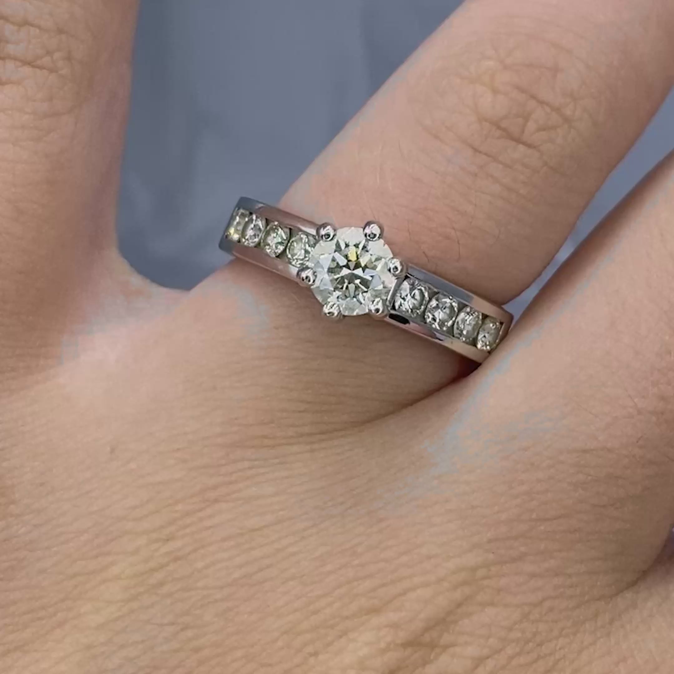 Radiant 1.60CT Round Cut Diamond Engagement Ring in 14KT White Gold