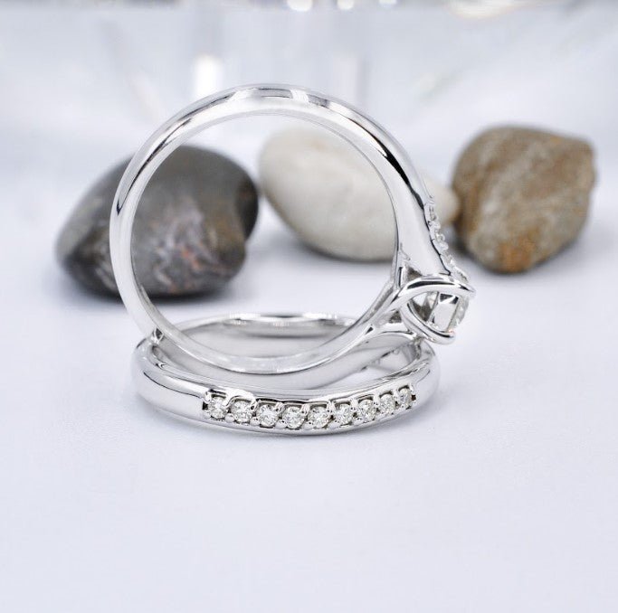 Elegant 0.60CT Round Cut Diamond Bridal Set in 14KT White Gold