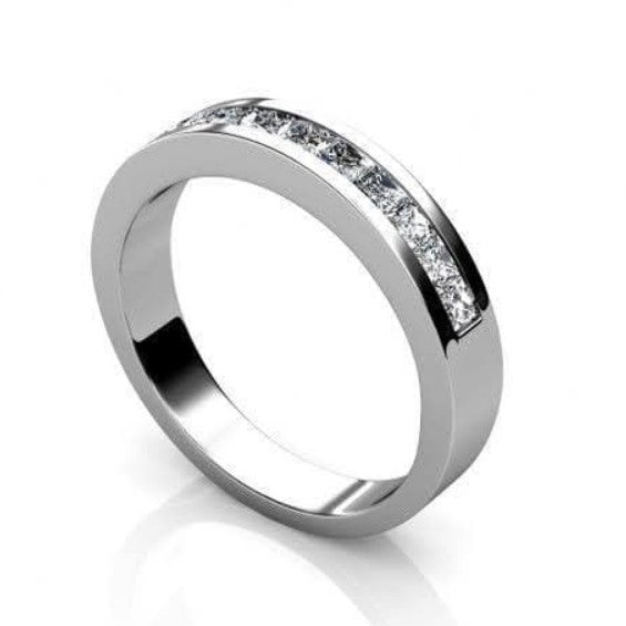 Elegant 1.10 CT Princess Cut Diamond Wedding Ring in 18KT White Gold - Primestyle.com