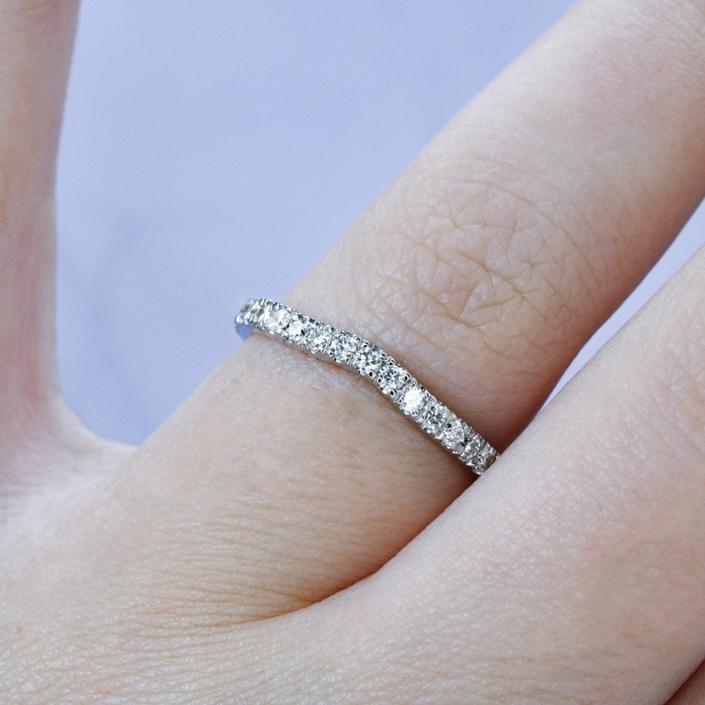 Exclusive 0.45CT Round Cut Diamond Wedding Ring in 14KT White Gold - Primestyle.com
