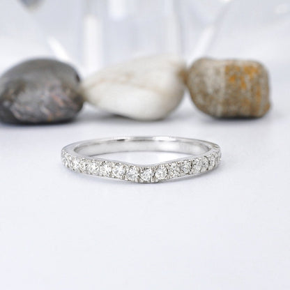 Exclusive 0.45CT Round Cut Diamond Wedding Ring in 14KT White Gold - Primestyle.com